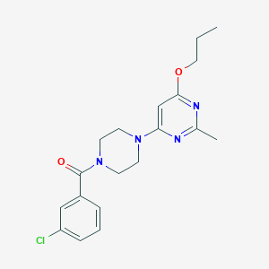 molecular formula C19H23ClN4O2 B2925813 (3-Chlorophenyl)(4-(2-methyl-6-propoxypyrimidin-4-yl)piperazin-1-yl)methanone CAS No. 946230-81-5