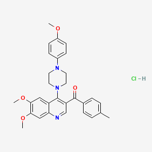 molecular formula C30H32ClN3O4 B2925815 6,7-Dimethoxy-4-[4-(4-methoxyphenyl)piperazin-1-yl]-3-(4-methylbenzoyl)quinoline hydrochloride CAS No. 2097916-46-4