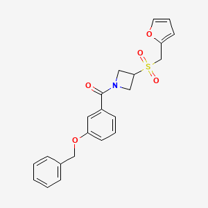 molecular formula C22H21NO5S B2925822 (3-(Benzyloxy)phenyl)(3-((furan-2-ylmethyl)sulfonyl)azetidin-1-yl)methanone CAS No. 1797848-18-0