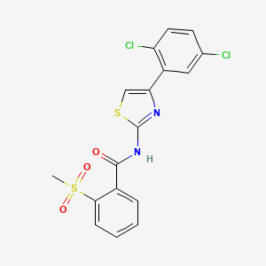 molecular formula C17H12Cl2N2O3S2 B2925826 N-(4-(2,5-dichlorophenyl)thiazol-2-yl)-2-(methylsulfonyl)benzamide CAS No. 896362-60-0