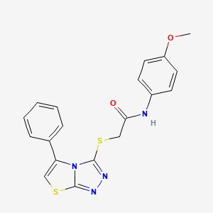 molecular formula C19H16N4O2S2 B2925827 N-(4-methoxyphenyl)-2-((5-phenylthiazolo[2,3-c][1,2,4]triazol-3-yl)thio)acetamide CAS No. 671199-51-2