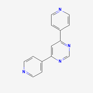 molecular formula C14H10N4 B2925837 4,6-Di(pyridin-4-yl)pyrimidine CAS No. 1214386-78-3