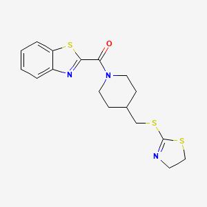 Benzo[d]thiazol-2-yl(4-(((4,5-dihydrothiazol-2-yl)thio)methyl)piperidin-1-yl)methanone