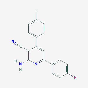 molecular formula C19H14FN3 B292584 2-Amino-6-(4-fluorophenyl)-4-(4-methylphenyl)nicotinonitrile 