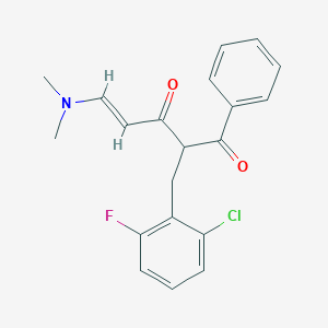 (4E)-2-[(2-chloro-6-fluorophenyl)methyl]-5-(dimethylamino)-1-phenylpent-4-ene-1,3-dione