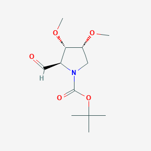 molecular formula C12H21NO5 B2925849 Tert-butyl (2R,3S,4R)-2-formyl-3,4-dimethoxypyrrolidine-1-carboxylate CAS No. 2550997-46-9