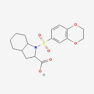 molecular formula C17H21NO6S B2925852 1-(2,3-dihydro-1,4-benzodioxine-6-sulfonyl)-octahydro-1H-indole-2-carboxylic acid CAS No. 1009540-69-5