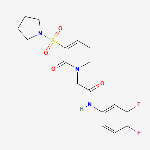 molecular formula C17H17F2N3O4S B2925855 N-(3,4-二氟苯基)-2-(2-氧代-3-(吡咯烷-1-磺酰基)吡啶-1(2H)-基)乙酰胺 CAS No. 1251704-40-1