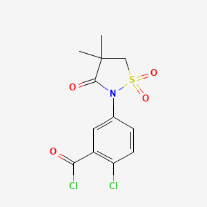 2-Chloro-5-(4,4-dimethyl-1,1,3-trioxo-1$l^{6},2-thiazolidin-2-yl)benzoyl chloride