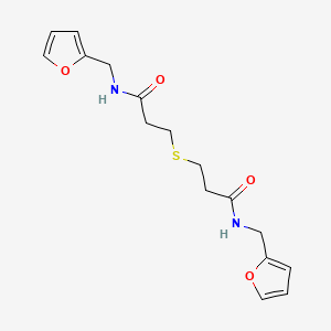 molecular formula C16H20N2O4S B2925860 N-(furan-2-ylmethyl)-3-[3-(furan-2-ylmethylamino)-3-oxopropyl]sulfanylpropanamide CAS No. 315677-74-8
