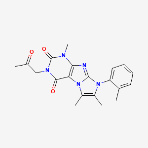 molecular formula C20H21N5O3 B2925866 4,7,8-Trimethyl-6-(2-methylphenyl)-2-(2-oxopropyl)purino[7,8-a]imidazole-1,3-dione CAS No. 876670-25-6