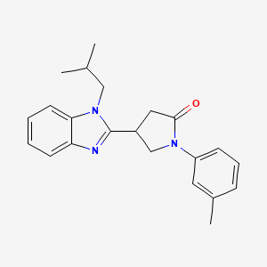 molecular formula C22H25N3O B2925874 4-(1-isobutyl-1H-benzo[d]imidazol-2-yl)-1-(m-tolyl)pyrrolidin-2-one CAS No. 845809-23-6
