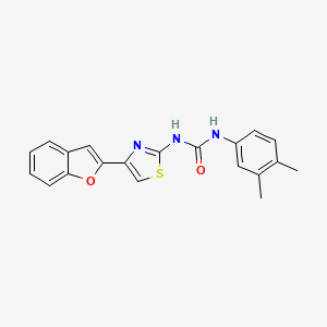 molecular formula C20H17N3O2S B2925876 1-(4-(Benzofuran-2-yl)thiazol-2-yl)-3-(3,4-dimethylphenyl)urea CAS No. 1207017-92-2