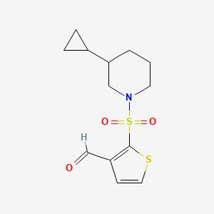 2-(3-Cyclopropylpiperidin-1-yl)sulfonylthiophene-3-carbaldehyde