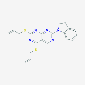 molecular formula C20H19N5S2 B292591 2,4-bis(allylsulfanyl)-7-(2,3-dihydro-1H-indol-1-yl)pyrimido[4,5-d]pyrimidine 