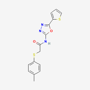 molecular formula C15H13N3O2S2 B2925910 N-(5-(thiophen-2-yl)-1,3,4-oxadiazol-2-yl)-2-(p-tolylthio)acetamide CAS No. 895459-49-1