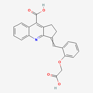 molecular formula C22H17NO5 B2925913 3-{[2-(carboxymethoxy)phenyl]methylidene}-1H,2H,3H-cyclopenta[b]quinoline-9-carboxylic acid CAS No. 722467-69-8
