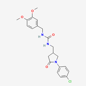 1-((1-(4-Chlorophenyl)-5-oxopyrrolidin-3-yl)methyl)-3-(3,4-dimethoxybenzyl)urea