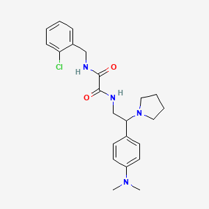 molecular formula C23H29ClN4O2 B2925923 N1-(2-chlorobenzyl)-N2-(2-(4-(dimethylamino)phenyl)-2-(pyrrolidin-1-yl)ethyl)oxalamide CAS No. 941995-12-6