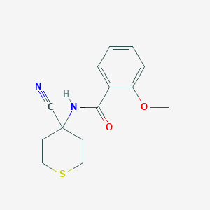 molecular formula C14H16N2O2S B2925925 N-(4-cyanothian-4-yl)-2-methoxybenzamide CAS No. 1798022-37-3