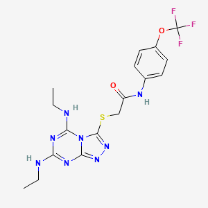 2-{[5,7-bis(ethylamino)-[1,2,4]triazolo[4,3-a][1,3,5]triazin-3-yl]sulfanyl}-N-[4-(trifluoromethoxy)phenyl]acetamide