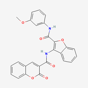 N-(2-((3-methoxyphenyl)carbamoyl)benzofuran-3-yl)-2-oxo-2H-chromene-3-carboxamide
