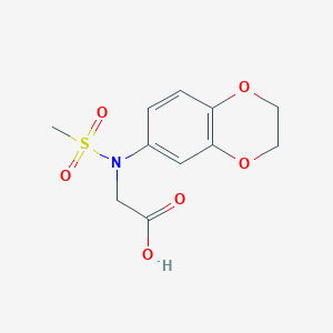 molecular formula C11H13NO6S B2925939 N-(2,3-dihydro-1,4-benzodioxin-6-yl)-N-(methylsulfonyl)glycine CAS No. 765924-08-1