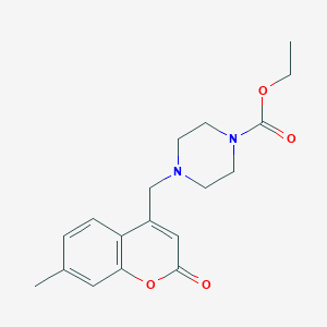 Ethyl 4-[(7-methyl-2-oxochromen-4-yl)methyl]piperazine-1-carboxylate