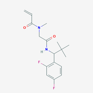 molecular formula C17H22F2N2O2 B2925943 N-[2-[[1-(2,4-Difluorophenyl)-2,2-dimethylpropyl]amino]-2-oxoethyl]-N-methylprop-2-enamide CAS No. 2197889-94-2