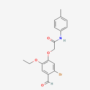molecular formula C18H18BrNO4 B2925949 2-(5-bromo-2-ethoxy-4-formylphenoxy)-N-(4-methylphenyl)acetamide CAS No. 834914-05-5