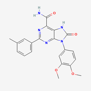 9-(3,4-dimethoxyphenyl)-2-(3-methylphenyl)-8-oxo-7H-purine-6-carboxamide