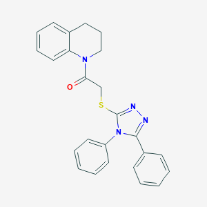 molecular formula C25H22N4OS B292597 2-(3,4-dihydro-1(2H)-quinolinyl)-2-oxoethyl 4,5-diphenyl-4H-1,2,4-triazol-3-yl sulfide 