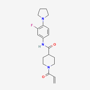 N-(3-Fluoro-4-pyrrolidin-1-ylphenyl)-1-prop-2-enoylpiperidine-4-carboxamide