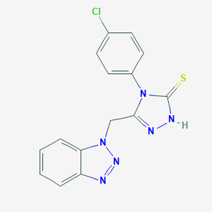 molecular formula C15H11ClN6S B292598 5-(1H-1,2,3-benzotriazol-1-ylmethyl)-4-(4-chlorophenyl)-2,4-dihydro-3H-1,2,4-triazole-3-thione 
