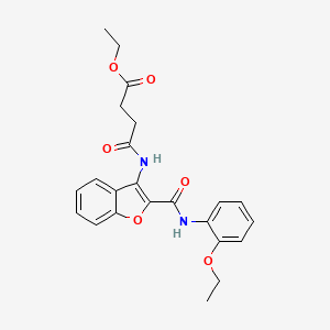 molecular formula C23H24N2O6 B2925992 Ethyl 4-((2-((2-ethoxyphenyl)carbamoyl)benzofuran-3-yl)amino)-4-oxobutanoate CAS No. 888453-20-1