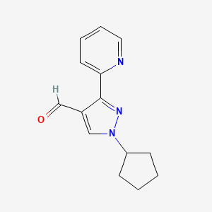 1-cyclopentyl-3-(pyridin-2-yl)-1H-pyrazole-4-carbaldehyde
