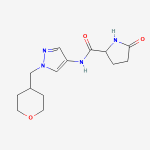 5-oxo-N-(1-((tetrahydro-2H-pyran-4-yl)methyl)-1H-pyrazol-4-yl)pyrrolidine-2-carboxamide
