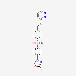 2-Methyl-4-[4-[4-[(6-methylpyridazin-3-yl)oxymethyl]piperidin-1-yl]sulfonylphenyl]-1,3-oxazole