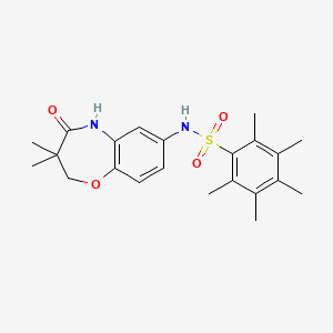 N-(3,3-dimethyl-4-oxo-2,3,4,5-tetrahydrobenzo[b][1,4]oxazepin-7-yl)-2,3,4,5,6-pentamethylbenzenesulfonamide