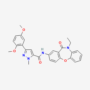 3-(2,5-dimethoxyphenyl)-N-(10-ethyl-11-oxo-10,11-dihydrodibenzo[b,f][1,4]oxazepin-2-yl)-1-methyl-1H-pyrazole-5-carboxamide