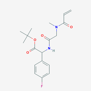 molecular formula C18H23FN2O4 B2926026 Tert-butyl 2-(4-fluorophenyl)-2-[[2-[methyl(prop-2-enoyl)amino]acetyl]amino]acetate CAS No. 2361663-58-1