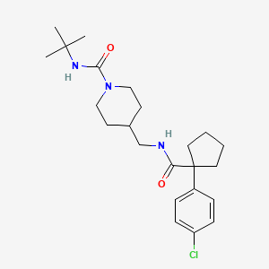 N-(tert-butyl)-4-((1-(4-chlorophenyl)cyclopentanecarboxamido)methyl)piperidine-1-carboxamide