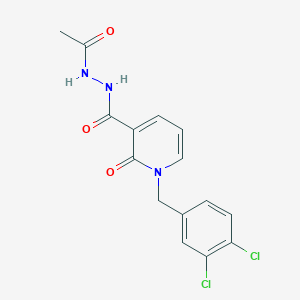 molecular formula C15H13Cl2N3O3 B2926057 N'-acetyl-1-(3,4-dichlorobenzyl)-2-oxo-1,2-dihydropyridine-3-carbohydrazide CAS No. 1105212-34-7