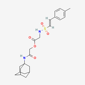 molecular formula C23H30N2O5S B2926060 [2-(1-adamantylamino)-2-oxoethyl] 2-[[(E)-2-(4-methylphenyl)ethenyl]sulfonylamino]acetate CAS No. 931593-24-7