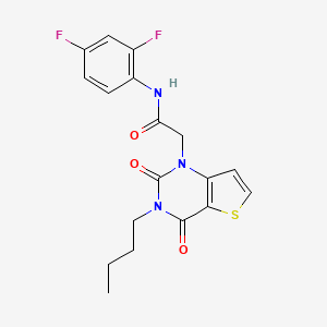 molecular formula C18H17F2N3O3S B2926063 2-(3-butyl-2,4-dioxo-3,4-dihydrothieno[3,2-d]pyrimidin-1(2H)-yl)-N-(2,4-difluorophenyl)acetamide CAS No. 1252911-23-1