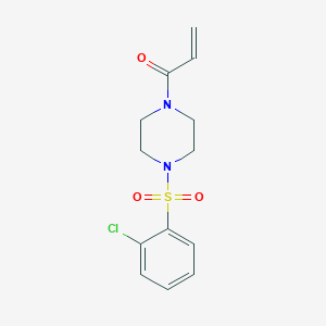 molecular formula C13H15ClN2O3S B2926072 1-[4-(2-Chlorophenyl)sulfonylpiperazin-1-yl]prop-2-en-1-one CAS No. 2396580-50-8
