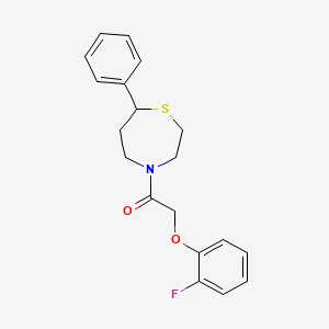 molecular formula C19H20FNO2S B2926073 2-(2-Fluorophenoxy)-1-(7-phenyl-1,4-thiazepan-4-yl)ethanone CAS No. 1797906-73-0