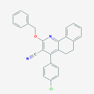molecular formula C27H19ClN2O B292608 2-(Benzyloxy)-4-(4-chlorophenyl)-5,6-dihydrobenzo[h]quinoline-3-carbonitrile 