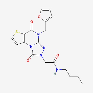 molecular formula C18H19N5O4S B2926084 4-({4-Chloro-3-[(4-phenylpiperazin-1-yl)carbonyl]phenyl}sulfonyl)thiomorpholine CAS No. 1359397-64-0