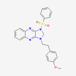 molecular formula C24H22N4O3S B2926093 1-(4-methoxyphenethyl)-3-(phenylsulfonyl)-2,3-dihydro-1H-imidazo[4,5-b]quinoxaline CAS No. 845798-62-1